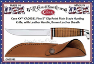 Case Cutlery CA381 Stacked Leather Fixed Blade Hunter Knife