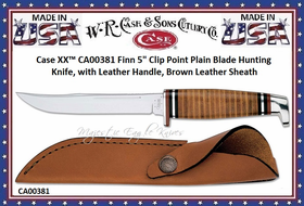 Case Cutlery CA381 Stacked Leather Fixed Blade Hunter Knife