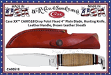 W.R. Case & Sons Cutlery CA518 Stacked Leather Drop Point Hunter Knife