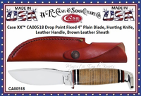 W.R. Case & Sons Cutlery CA518 Stacked Leather Drop Point Hunter Knife