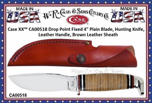 W.R. Case & Sons Cutlery CA518 Stacked Leather Drop Point Hunter Knife