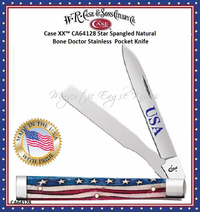 Case Cutlery CA64128 CaseXX Star Spangle Patriotic Embellished Smooth Bone Doctors Knife
