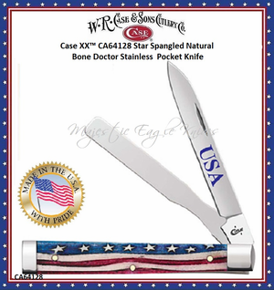 Case Cutlery CA64128 CaseXX Star Spangle Patriotic Embellished Smooth Bone Doctors Knife Case Cutlery CA64128 CaseXX Star Spangle Patriotic Embellished Smooth Bone Doctors Knife