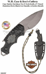 W.R. Case & Son's Cutlery CA52207 Case Harley Davidson Tex X Neck, 6" Closed Stainless Steel, Black G10 Handle, & Kydex Sheath