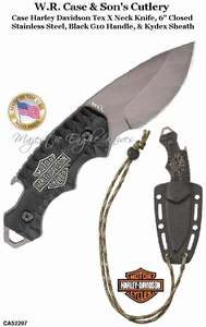 W.R. Case & Son's Cutlery CA52207 Case Harley Davidson Tex X Neck, 6" Closed Stainless Steel, Black G10 Handle, & Kydex Sheath W.R. Case & Son's Cutlery CA52207 Case Harley Davidson Tex X Neck, 6" Closed Stainless Steel, Black G10 Handle, & Kydex Sheath