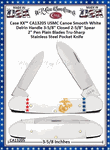 Case XX� CA13205 USMC Canoe Smooth White Delrin Handle 3-5/8" Closed 2-5/8" Spear 2" Pen Plain Blades Tru-Sharp Surgical Stainless Steel Pocket Knife 