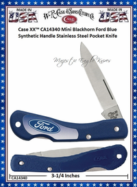 Case XX� CA14340 Mini Blackhorn Ford Blue Synthetic Handle Stainless Steel Pocket Knife 