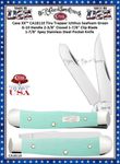 W.R. Case & Sons Cutlery CA18110�Case XX� Tiny Trapper Ichthus Seafoam Green G-10 Handle 2-3/8" Closed 1-7/8" Clip Blade 1-7/8" Spey Stainless Steel Pocket Knife