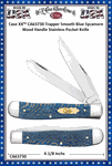 Case XX� CA63730 Trapper Smooth Blue Sycamore Wood Handle Stainless Pocket Knife