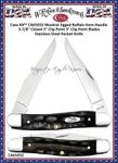 Case XX CA65032 Muskrat Jigged Buffalo Horn Handle 3-7/8" Closed 3" Clip Point 3" Clip Point Blades Stainless Steel Pocket Knife 