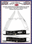 Case XX� CA65032 Muskrat Jigged Buffalo Horn Handle 3-7/8" Closed 3" Clip Point 3" Clip Point Blades Stainless Steel Pocket Knife 