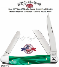 W.R. Case & Sons Cutlery CA15776 Case XX� John Deere Green Pearl Kirinite Medium Stockman Stainless Pocket Knife