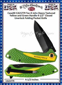 W.R. Case & Sons Cutlery�CA15779 CaseXX Tec-X John Deere Textured Yellow and Green Handle 4-1/2" Closed Linerlock Folding Pocket Knife