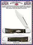 CaseXX  SHOT Show CA23473 Smooth Green/Black Micarta Copperlock Pocket Knife 4-1/4" Closed 2-3/4" Locking Clip Tru-Sharp Surgical Stainless Steel Plain Blade