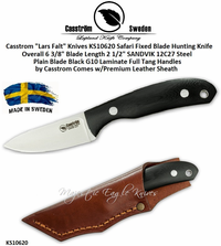 Casstrom "Lars Falt" Knives KS10620 Safari Fixed Blade Hunting KnifeBlade Black G10 Laminate Handles Comes w/Premium Leather Sheath Casstrom "Lars Falt" Knives KS10620 Safari Fixed Blade Hunting KnifeBlade Black G10 Laminate Handles Comes w/Premium Leather Sheath