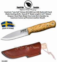 Casstrom "Lars Falt" Knives KS11804 Bushcraft Fixed Blade Hunter Fine Curly Birch Handles Comes w/Premium Leather Sheath Casstrom "Lars Falt" Knives KS11804 Bushcraft Fixed Blade Hunter Fine Curly Birch Handles Comes w/Premium Leather Sheath