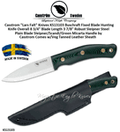 Casstrom "Lars Falt" Knives KS13103 Bushcraft Fixed Blade Hunting Knife Sleipner/Scandi/Green Micarta Handle Comes w/Veg Tanned Leather Sheath