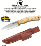 Casstrom "Lars Falt" Knives KS13104 Bushcraft Fixed Blade Hunting Knife Classic Curly Birch Handles Comes w/Veg Tanned Leather Sheath
