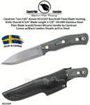 Casstrom "Lars Falt" Knives KS13107 Bushcraft Fixed Blade Hunting KnifeScandi/Green Micarta Handle Comes w/Black Leather Sheath w/Fire Steel