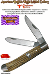 Cattlemans ABKCC0008ZW Sagebrush Mini Trapper 3Cr13 Stainless Long Clip, Sheepsfoot & Spey Blades. W/Stainless Bolsters & Cattlemans Cutlery Inlay Shield Zebra Wood Handle Pocket Knife 