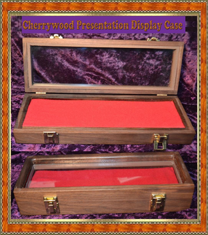 Cherry Wood Medium Glass Top Vacuum Sealed Red Velvet Lined Presentation Display Case
