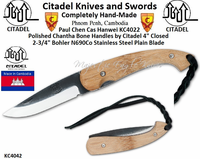 Citadel Knives and Swords KC4042 Trident Pocket Knife Overall: 8" Blade Length: 3 1/4" N690CO Highly Polished Blade with Zero Edge w/Hard Bamboo Handles by Citadel Citadel Knives and Swords KC4042 Trident Pocket Knife Overall: 8" Blade Length: 3 1/4" N690CO Highly Polished Blade with Zero Edge w/Hard Bamboo Handles by Citadel