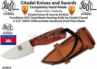 Citadel Knives & Swords KC4010 Trondheim Fixed 2-1/2" DNH7 Plain Blade, Rosewood Handles Brown Leather Sheath Citadel Knives & Swords KC4010 Trondheim Fixed 2-1/2" DNH7 Plain Blade, Rosewood Handles Brown Leather Sheath