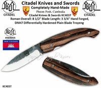 Citadel Knives & Swords KC4037 Roman Overall: 8 1/2" Blade Length: 3 3/4" Hand Forged, DNH7 Deferentially Hardened Plain Blade Troyeng Hardwood Handles by Citadel Padded Nylon Storage Case Included Citadel Knives & Swords KC4037 Roman Overall: 8 1/2" Blade Length: 3 3/4" Hand Forged, DNH7 Deferentially Hardened Plain Blade Troyeng Hardwood Handles by Citadel Padded Nylon Storage Case Included