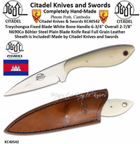 Citadel Knives & Swords KC40542 Mushroom White Bone Handle 5-1/4" Overall 2-3/4" DNH7 High Carbon Steel Knife Full Grain Leather Belt Sheath is Included! Made by Citadel Knives and Swords Citadel Knives & Swords KC40542 Mushroom White Bone Handle 5-1/4" Overall 2-3/4" DNH7 High Carbon Steel Knife Full Grain Leather Belt Sheath is Included! Made by Citadel Knives and Swords