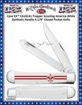 W.R. Case & Sons Cutlery CA18141 Case XX� Trapper Scouting America White Synthetic Handle 4-1/8" Closed 3-1/4" Clip 3-1/4" SpeyBlade Stainless Steel Pocket Knife