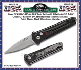 Bear & Son Cutlery Bear OPS BSAC-325-ALBK-P Bold Action III Stiletto AUTO 2-3/4" Closed 2" Sandvik 14C28N Stainless Steel Black Spear Point Blade, Black Aluminum Handles