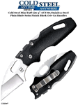 Cold Steel Knives CS20MT Mini Tuff Lite Folding Knife 2" Wharncliffe Plain Blade, Black Griv-Ex Handles