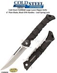 Cold Steel Knives Cold Steel CS20NQX Large Luzon Flipper Knife 6" Plain Blade, Black GFN Handles - Leaf-Spring Lock