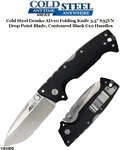  Cold Steel Knives CS28DD Demko AD-10 Folding Knife 3.5" S35VN Drop Point Blade, Contoured Black G10 Handles