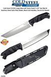  Cold Steel CS13UL Large Warcraft Tanto Fixed 12" Overall 7.5" San Mai III Stainless Steel Satin Plain Blade, Black G10 Handles, Secure-Ex Sheath
