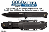 Cold Steel CS49LCKD SRK Compact Survival Rescue Knife 9-1/2" Overall Fixed 5" Black SK-5 Plain Blade, Kray-Ex Handle, Secure-Ex Sheath