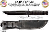 KA-BAR 1258 Short Fighting Knife 5-1/4" Plain Blade, Kraton G Handle, Kydex Sheath