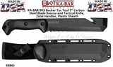KA-BAR BK3 Becker Tac Tool 7" 1095 Carbon Steel Plain Blade Rescue and Tactical Knife, Zytel Handles, Molded Plastic Sheath