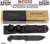 KA-BAR BK22 Becker Campanion Fixed 5-1/4" Black 1095 Cro-Van, 56-58HRC Plain Blade, Zytel Handles, Polyester Sheath