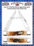 W.R. Case & Sons Cutlery CA10798 Case XX� Muskrat Jigged Amber Bone Handle Stainless Steel Pocket Knife