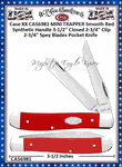 W.R. Case & Sons Cutlery CA56981 Case XX MINI TRAPPER Smooth Red Synthetic Handle 3-1/2" Closed 2-3/4" Clip 2-3/4" Spey Blades Pocket Knife