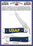 W.R. Case & Sons Cutlery CA32412 Case XX� U.S. Air Force Russlock Blue Synthetic Handle 4-1/8" Closed 2-3/4" Locking Clip(w/thumb Lever) Blade Plain Tru-Sharp Surgical Stainless Steel Pocket Knife