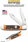 Schrade Knives SC1137134 Old Timer Generational Series 94OTG 3" Closed Chesnut Bone Handle w/Nickel Silver Bolsters, 1095 Carbon Steel 2 Blade Trapper Folding Pocket Knife