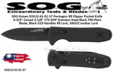 SOG Knives SOG12-61-01-57 Pentagon XR Flipper Pocket Knife 4-3/4" Closed 3-5/8" CTS-XHP Stainless Steel Black TiNi Plain Blade, Black G10 Handles XR Lock, AXIS/Crossbar Lock 