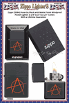 Zippo Windproof Lighter Z20842 Zippo Anarchy Black with Matte Finish Windproof Pocket Lighter 2-1/4"x1/2"x1-1/2" Comes With a Lifetime Guarantee 