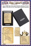 Zippo Windproof Lighter Z29884 Zippo Tiger Tattoo High Polish Brass Windproof Pocket Lighter 2-1/4"x1/2"x1-1/2" Comes With a Lifetime Guarantee