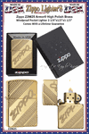 Zippo Windproof Lighter Z29625 Zippo Armor� High Polish Brass Windproof Pocket Lighter 2-1/4"x1/2"x1-1/2" Comes With a Lifetime Guarantee     