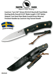 Casstrom "Lars Falt" Knives KS13123 Buschraft Fixed Blade Hunting Knife Scandi/Green Micarta/Firesteel Handles Veg Tanned Sheath