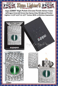Zippo Windproof Lighter Zippo 28807 Dragons Eye Lighter with High Polish Chrome Construction Windproof Pocket Lighter 2-1/4"x1/2"x1-1/2" Comes With a Lifetime Guarantee