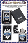Zippo Windproof Lighter Z29297 Zippo Ford Motor Company Logo Flames High Polished Windproof Pocket Lighter 2-1/4"x1/2"x1-1/2" Comes With a Lifetime Guarantee 